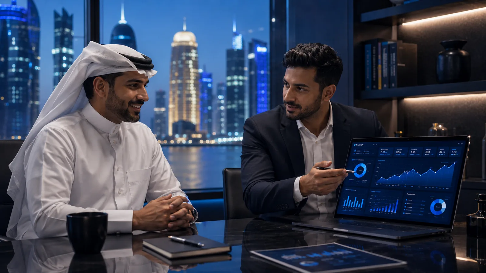 AWUS DIGITAL presenting campaign performance to a Qatar client